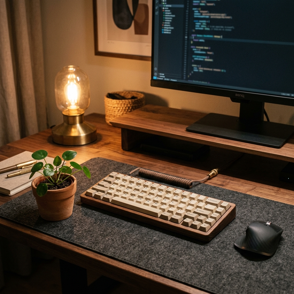 Minimalist Walnut Workspace